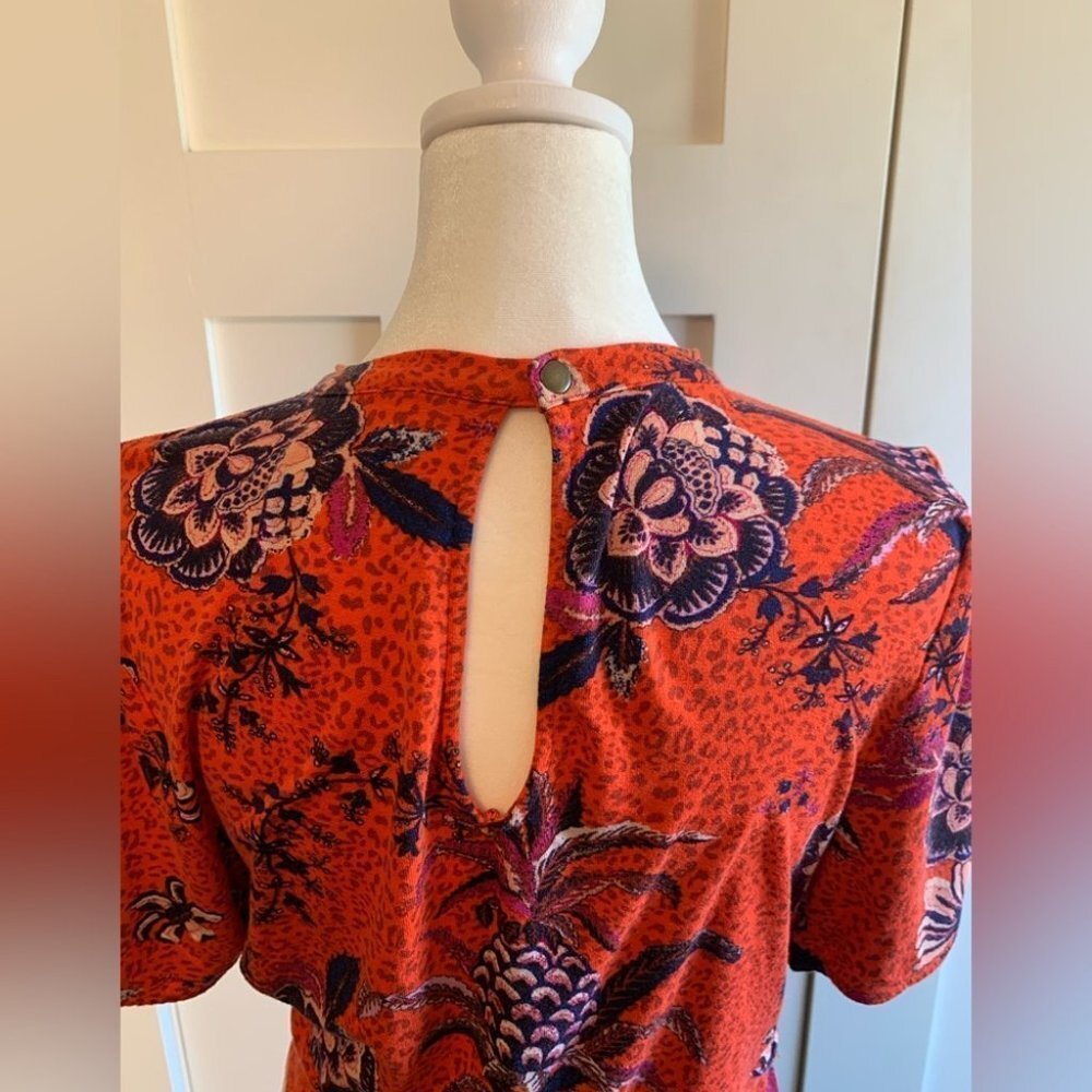 Free People Hear Me Roar Top Red Combo Size Large - Picture 8 of 11